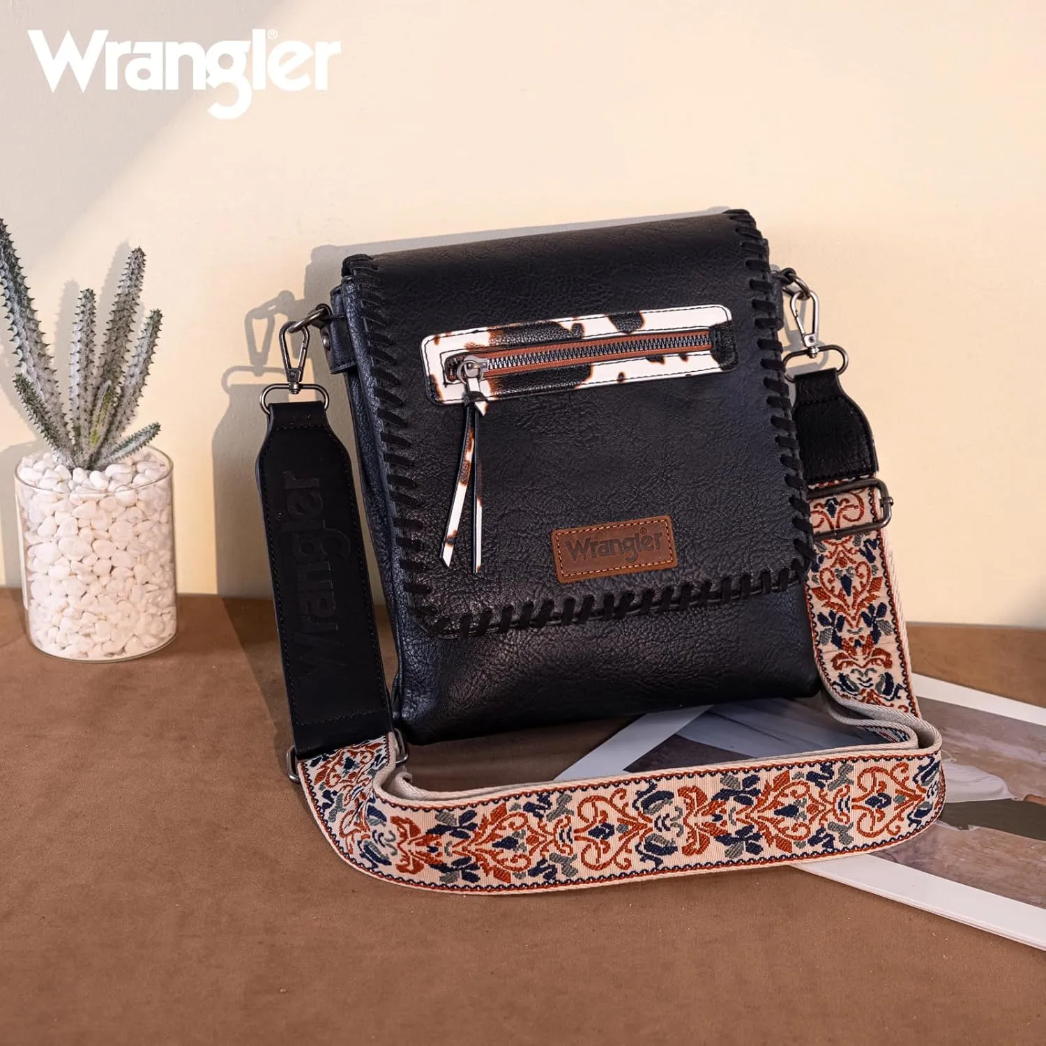 Wrangler Crossbody Bags for Women Vintage Hand Woven Shoulder Purse