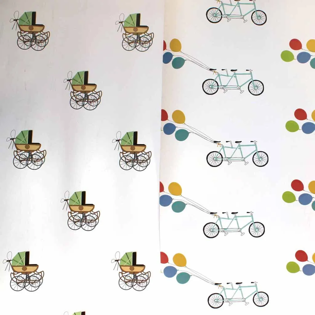 Wrapping Paper <br> New Crib & Balloon <br> <span style="font-size: 10px;">Set of 4 Sheets</span>