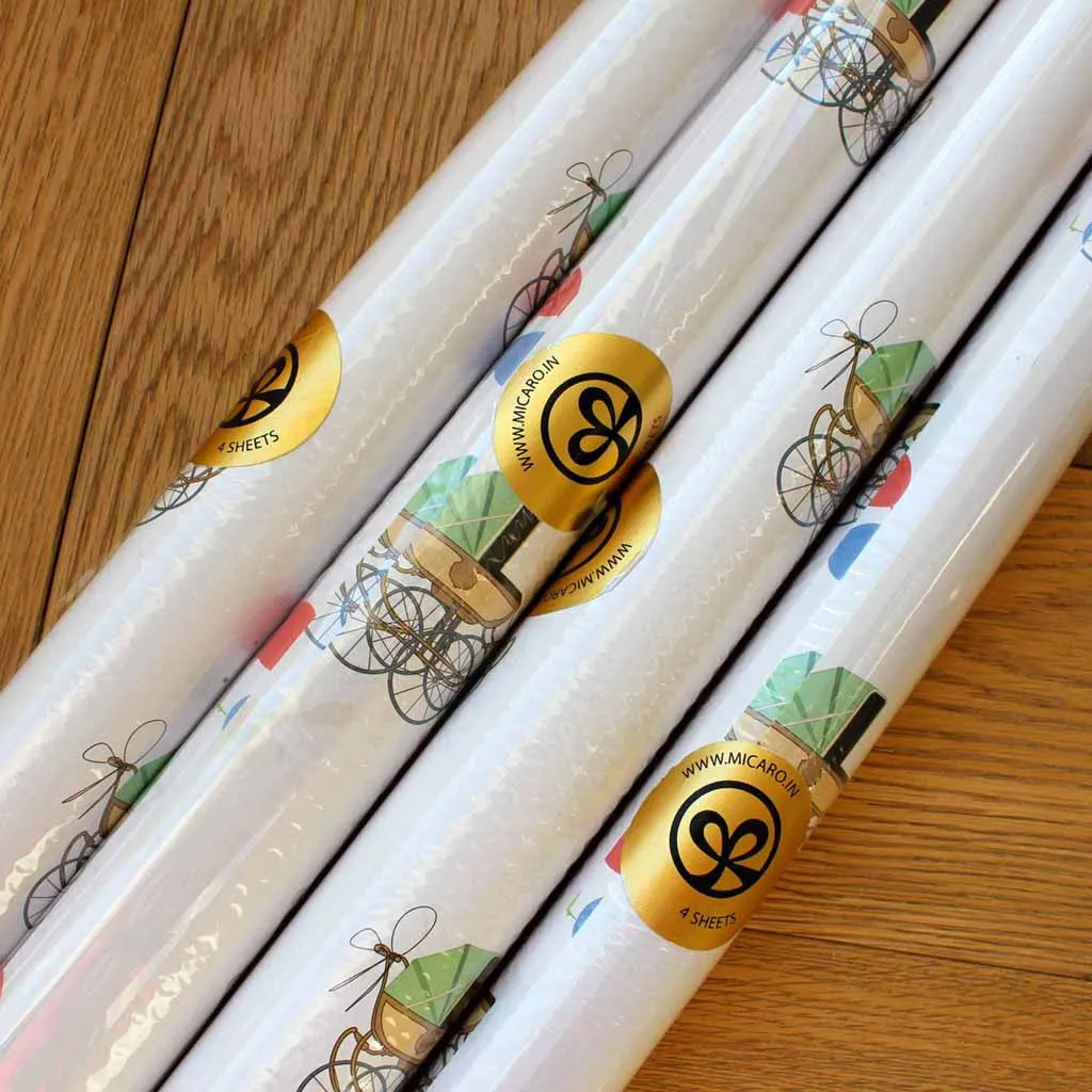 Wrapping Paper <br> New Crib & Balloon <br> <span style="font-size: 10px;">Set of 4 Sheets</span>