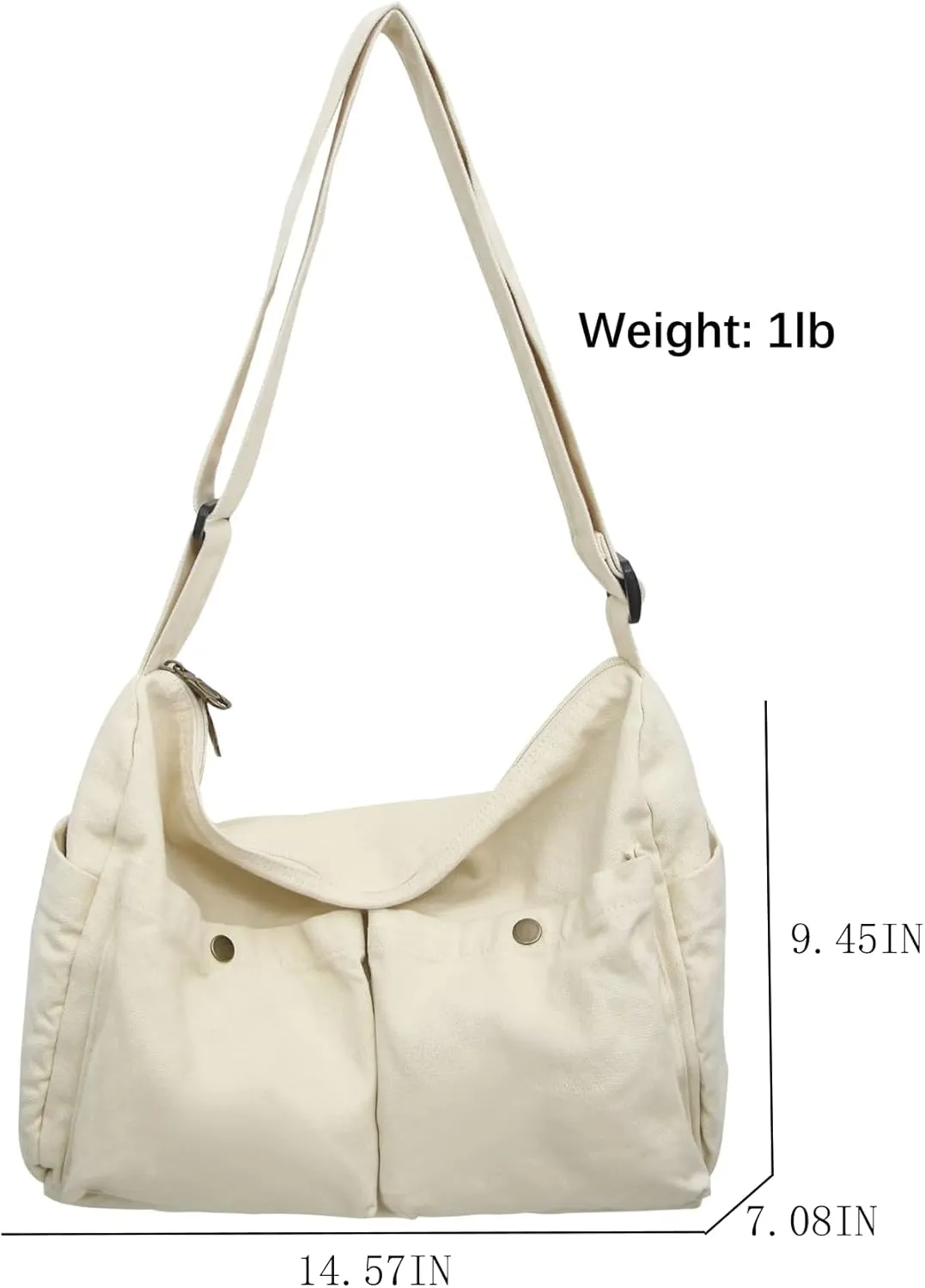 Wxnow Foldable Canvas Shoulder Tote Bag Large Capacity 15 Laptop Sleeve Multi Functional For Commute Outdoor Market Weekend Adventure