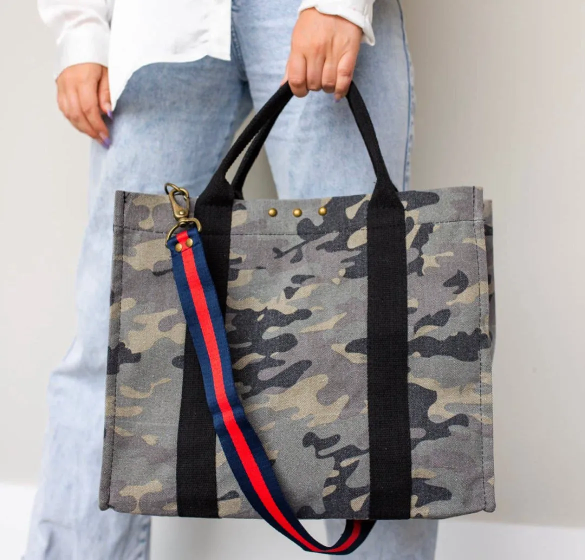 XL Camo Canvas Crossbody Tote