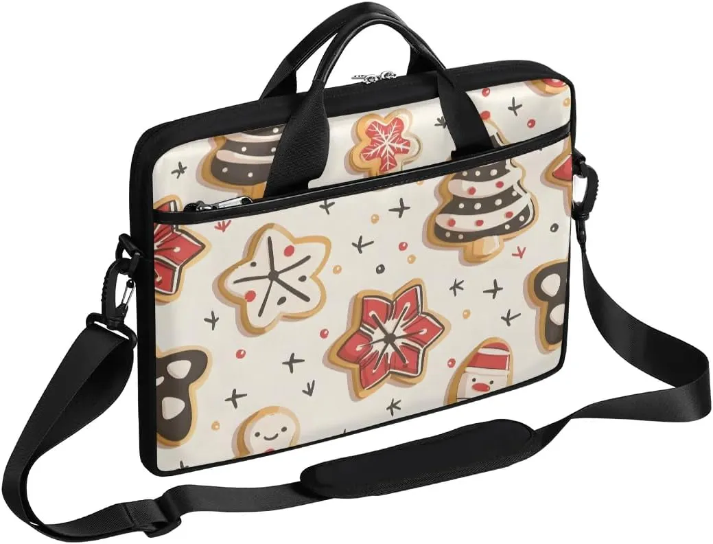 Xmas Modern Theme Laptop Shoulder Bag Tablet Computer Notebook Sleeve Messenger Bags Carrying Case with Strap Briefcase Tote for 14 15 in Laptops