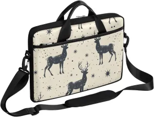 Xmas Reindeer Modern Theme Laptop Shoulder Bag Tablet Computer Notebook Sleeve Messenger Bags Carrying Case with Strap Briefcase Tote for 14 15 in Laptops