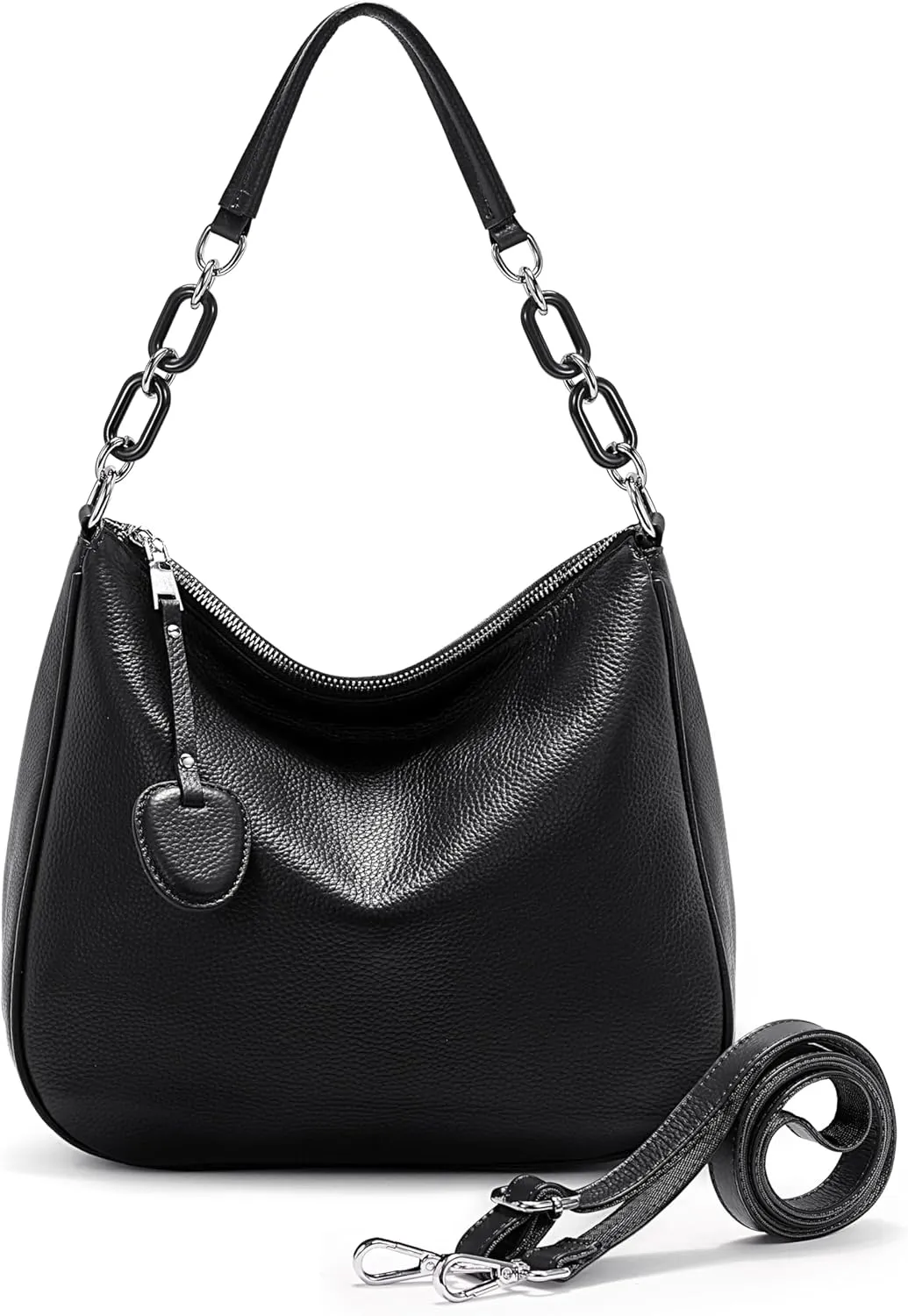 YALUXE Real Leather Hobo Bags for Women Designer Handbags Shoulder Bags Cross-body Purses